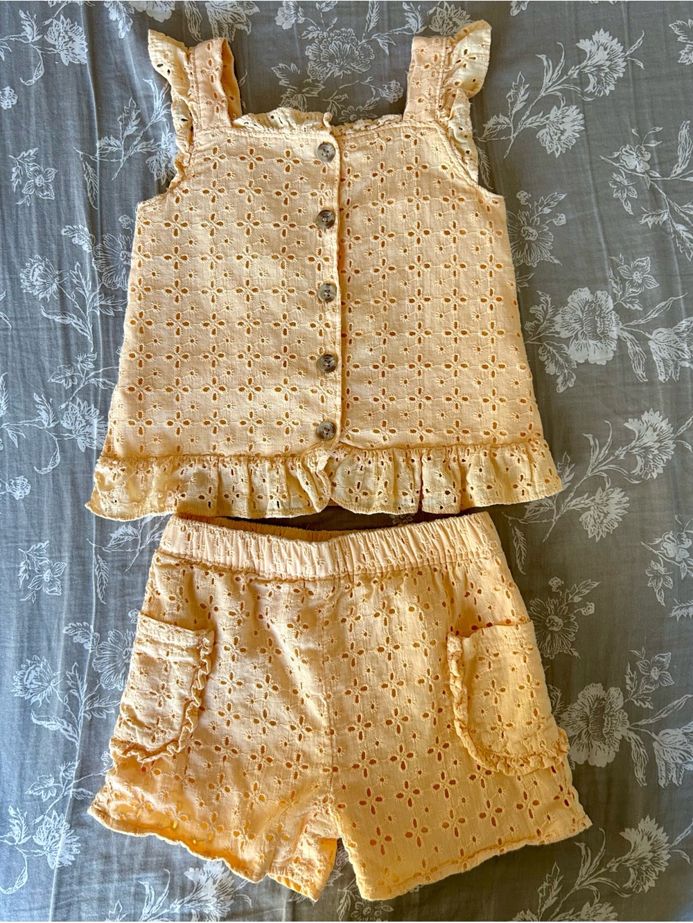 Girls Eyelet Ruffle Tank & Shorts Set - Size 5